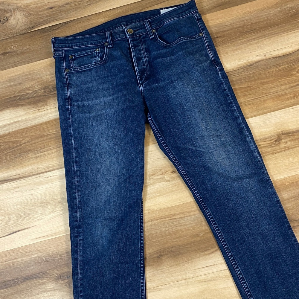 Rag & Bone Fit 1 Jeans Mens 34 Extra Slim Cotton Blend Bayview Dark Blue Casual